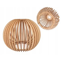 Lampa wisząca żyrandol zwis sufit klosz drewno 1