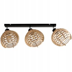 Lampa plafon żyrandol ruchomy sufit 3 Drewno sfera