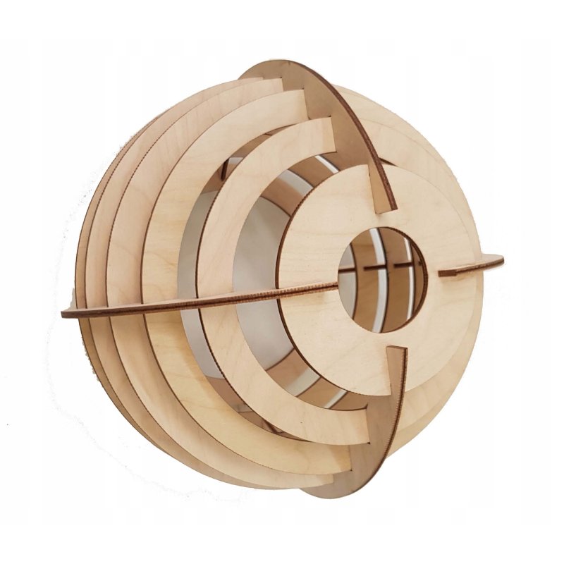 Lampa plafon żyrandol ruchomy sufit 3 Drewno sfera