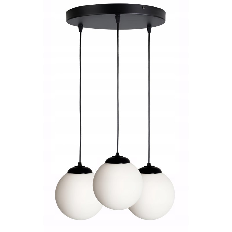 LAMPA WISZĄCA ZWIS ŻYRANDOL SUFITOWY LOFT SZKLANY KLOSZ KULA NA 3 LED E27