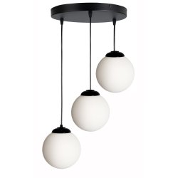 LAMPA WISZĄCA ZWIS ŻYRANDOL SUFITOWY LOFT SZKLANY KLOSZ KULA NA 3 LED E27