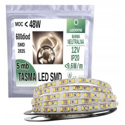 TAŚMA LED 2835 SMD 120 /m 5m LEDY LISTWA NEUTRALNA DZIENNA BIAŁA