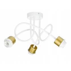 Lampa sufitowa żyrandol wisząca LOFT kręcona drut diament na 3x E27 złota