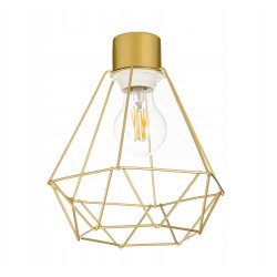 Lampa sufitowa żyrandol wisząca LOFT kręcona drut diament na 3x E27 złota