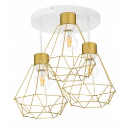 LAMPA plafon sufitowa żyrandol stały loft złoty 3