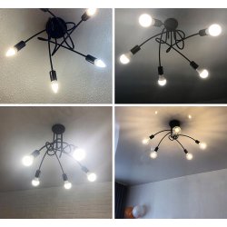 SUFITOWA LAMPA WISZĄCA PLAFON LOFT EDISON 5 x E27