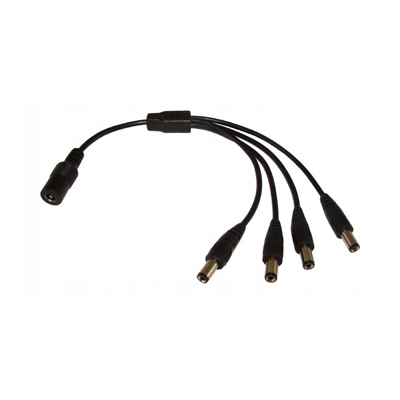 Rozgałęźnik zasilania DC 1gn./4wt. 2,1/5,5 25cm