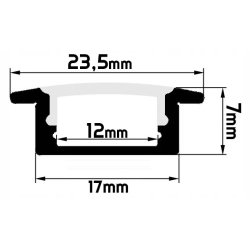 Zestaw PROFIL ALUMINIOWY biały wpuszczany slim eko do taśm LED 2m + KLOSZ