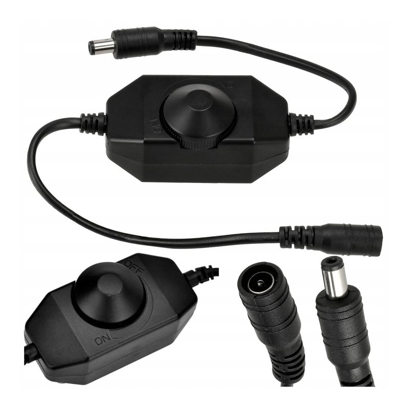 ŚCIEMNIACZ mini DC z potencjometrem 12V 24V 4A 48W do taśm LED mono CZARNY