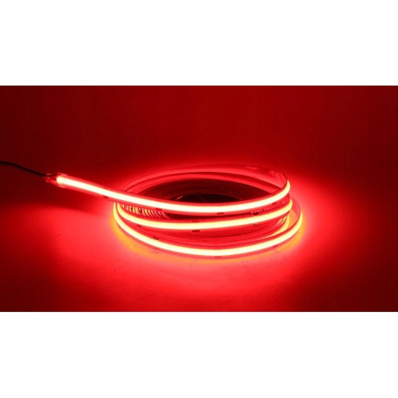 TAŚMA LED COB CZERWONA 12V 320diod/mb 12w/m neon KOLOR czerwony 1m LINIA