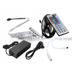ZESTAW Taśma Listwa LED RGB 5m +zasilacz Pilot 44