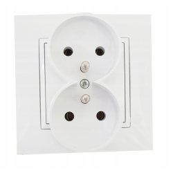 GNIAZDO PODWÓJNE z/Uz z RAMKĄ OSPEL ARIA 1kpl.