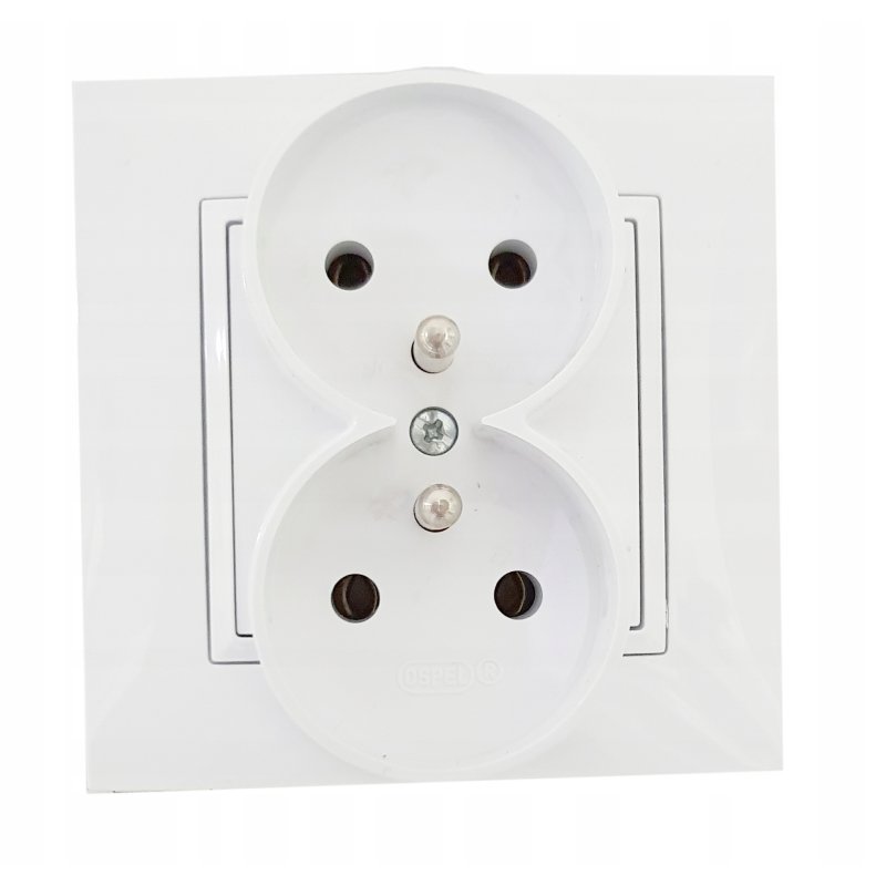 GNIAZDO PODWÓJNE z/Uz z RAMKĄ OSPEL ARIA 1kpl.