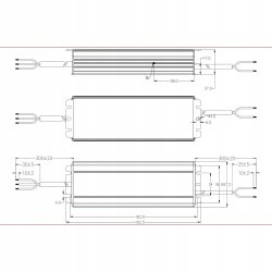 ZASILACZ HERMETYCZNY PROFESJONALNY 24V 300W 12,5A wodoodporny taśm LED IP67