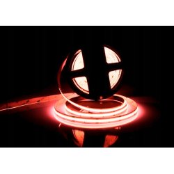 TAŚMA LED COB CZERWONA 12V 320diod/mb 12w/m neon KOLOR czerwony 1m LINIA