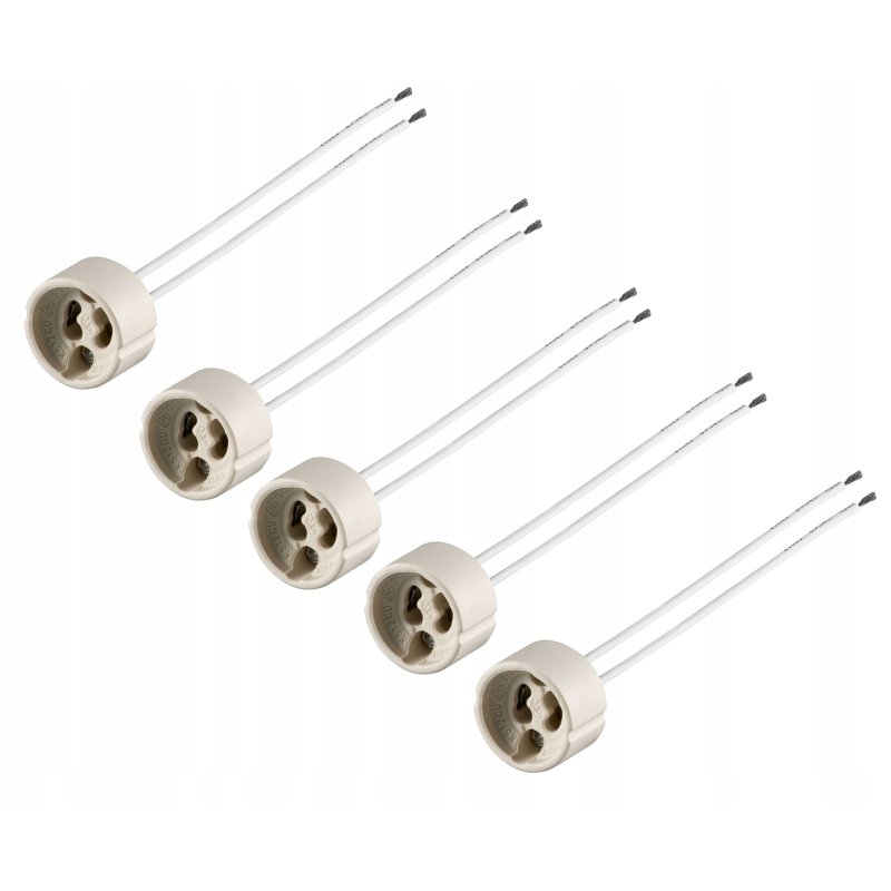 Zestaw 5szt oprawy Gniazdo przyłączeniowe oprawka ceramiczna GU10