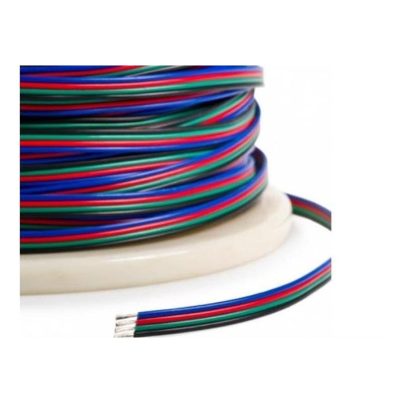 Kabel 1mb przewód 4-żyłowy kolorowy do taśm led RGB 4x 0,22mm na metry