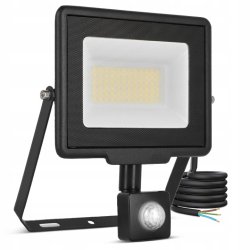 Naświetlacz halogen lampa LED 50W z czujnikiem ruchu PIR Barwa NEUTRALNA sl