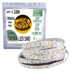 Taśma pasek LED 2835 300 IP20 5m biała ciepła