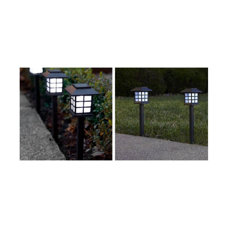 Lampka ogrodowa SOLARNA Latarenka mała lampa RETRO wbijana barwa ZIMNA