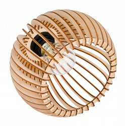 LAMPA STOJĄCA PODŁOGOWA LOFT NA LED E27 STAŁA GIĘTA Z KLOSZEM DREWNO 150CM