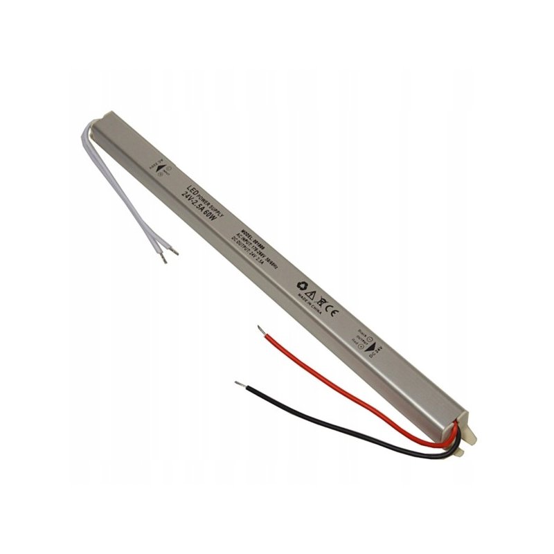 Zasilacz 24V 60W 2,5A ultra slim montażowy taśm LED