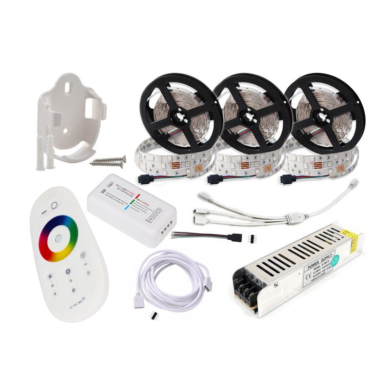 ZESTAW TAŚMA LED 15m RGB + BIAŁY 5050 PILOT zasi