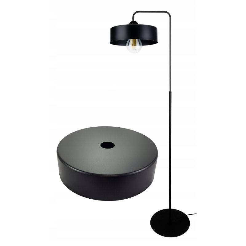 Lampa stojąca podłogowa loft na led E27 stała gięta z kloszem metal 150cm