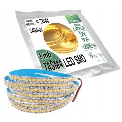 MEGA mocna Taśma 240 diod/m LED 12V smd2835 IP20 barwa ciepła 1mb