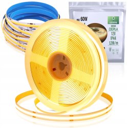 TAŚMA LED COB 12V 12w/m ip44 NEON CIEPŁA 5m LINIA