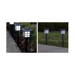 Lampka ogrodowa SOLARNA Latarenka mała lampa RETRO wbijana barwa ZIMNA