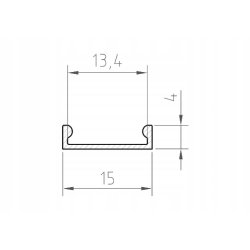 Profil aluminiowy ELASTYCZNY do LED 2m Z KLOSZEM