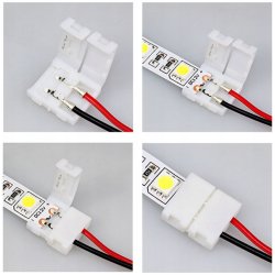Złączka jednostronna do taśmy LED 10mm - 5050 z kablem na klips