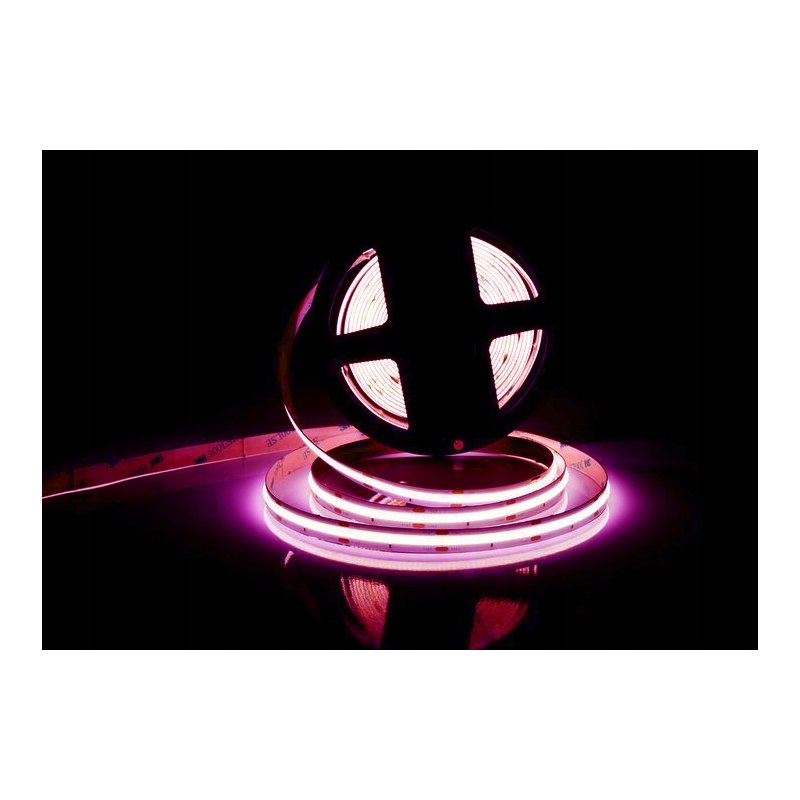 TAŚMA LED COB 12V 480diod/mb PRO 10w/m neon KOLOR RÓŻOWA 1m LINIA