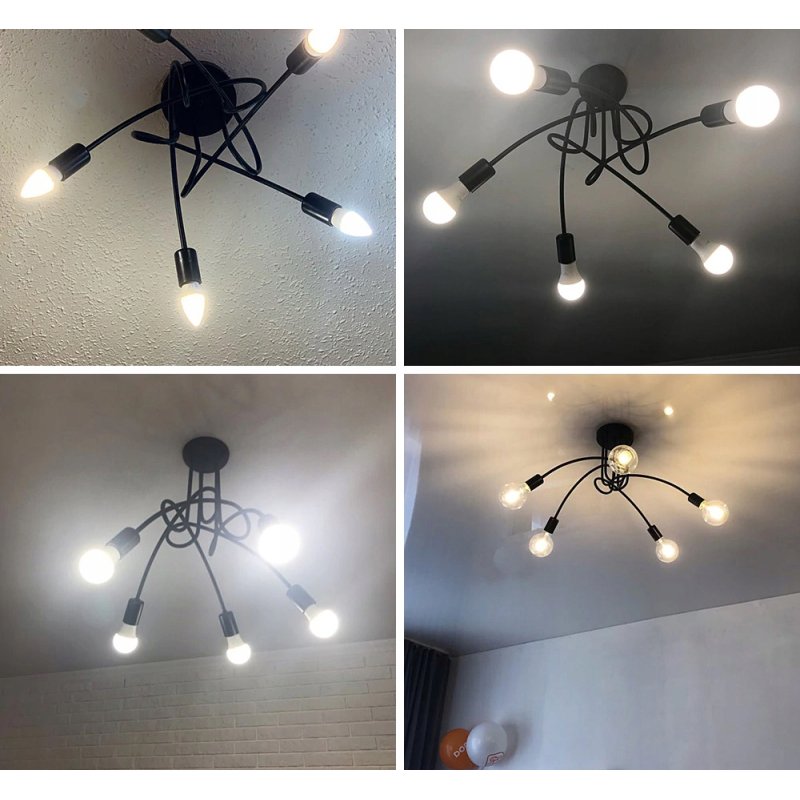 SUFITOWA LAMPA WISZĄCA PLAFON LOFT EDISON 4 x E27