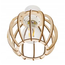 LAMPA WISZĄCA SUFITOWA ŻYRANDOL DREWNIANA REGULOWANA 3 RUCHOME KLOSZE