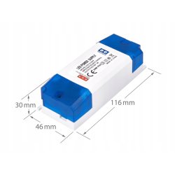 ZASILACZ MEBLOWY MINI 24V 1A 24W IP20 taśm led