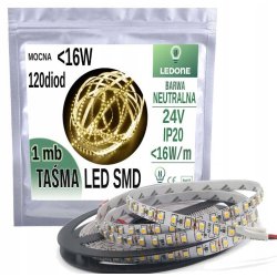 Taśma LED SMD 24V 16W 600 diod IP20 NEUTRALNA 1mb