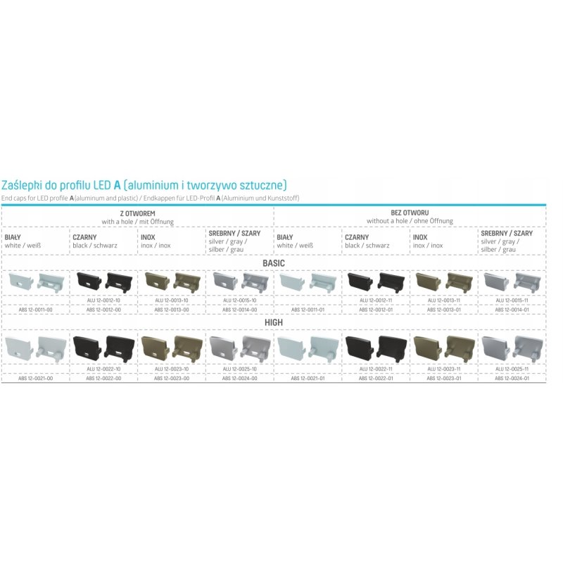 PROFIL ALUMINIOWY NAWIERZCHNIOWY typ A biały do taśm LED 1m + KLOSZ