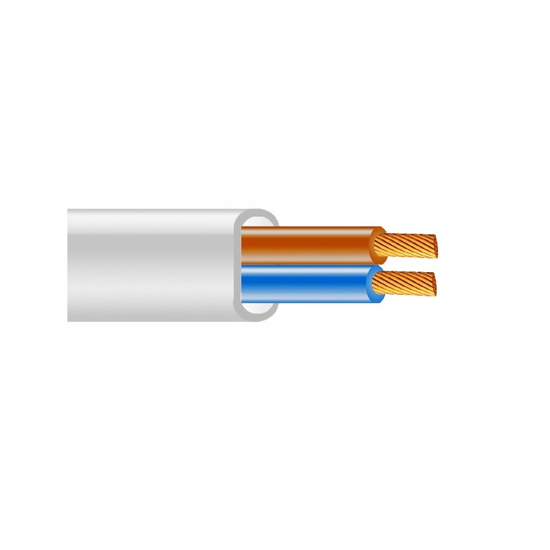 Kabel Przewód prądowy LINKA OMYp 2x1,5 Cu Biały 1m