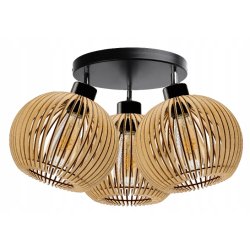 Lampa plafon żyrandol ruchomy sufit klosz drewno 3