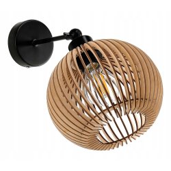 LAMPA KINKIET na E27 ścienny ruch loft KULA Drewno