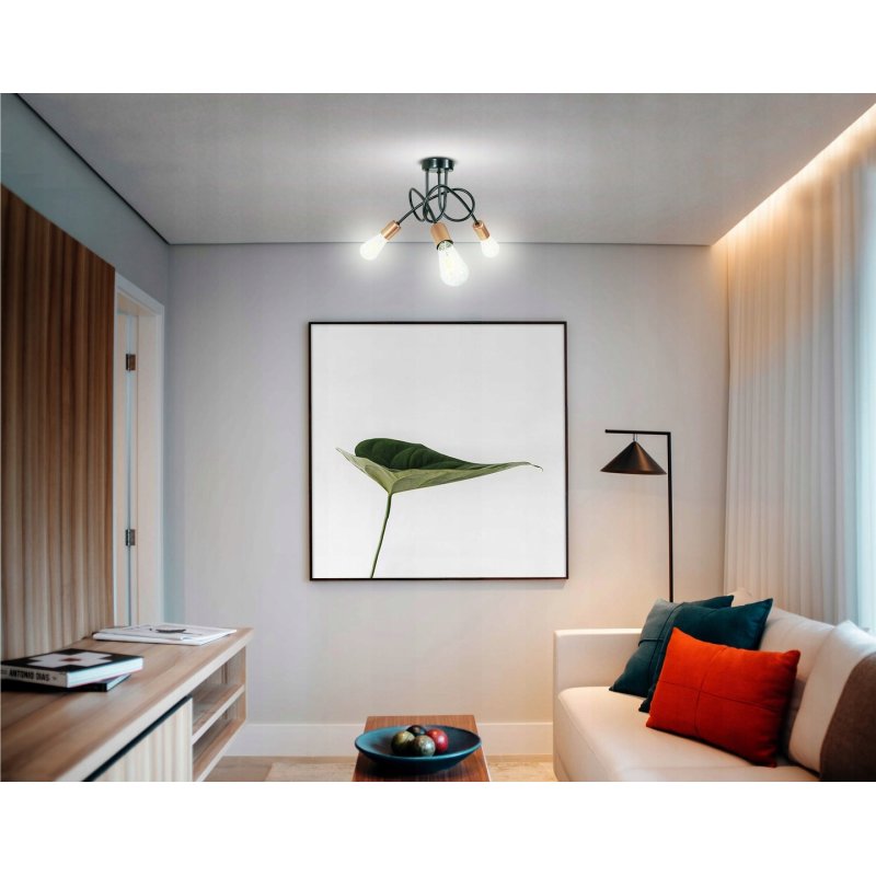 Lampa SUFITOWA WISZĄCA PLAFON LOFT EDISON 2 x E27