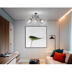 Lampa SUFITOWA żyrandol WISZĄCA LOFT drut KULA 3