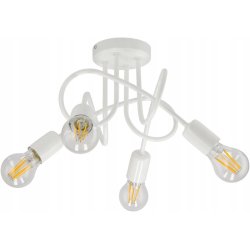 Lampa kręcona żyrandol loft edison 4x E27 biała