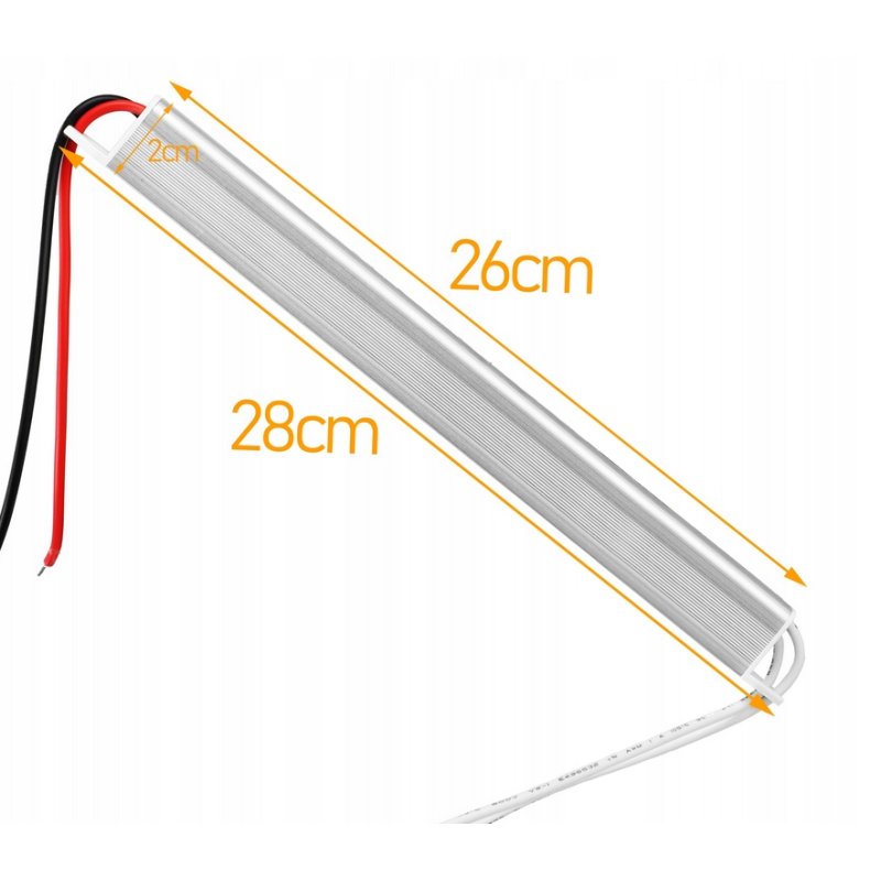 Zasilacz 12V 36W 3A wodoodporny do taśm LED IP67 hermetyczny metal slim