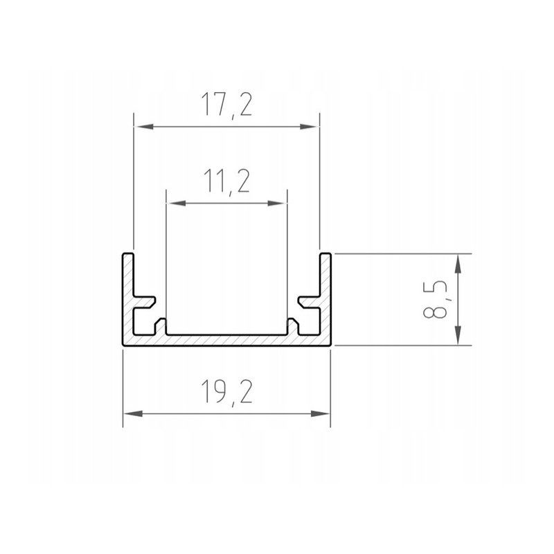 Profil aluminiowy hermetyczny IP67 podłogowy + klosz mleczny 1m do taśm led