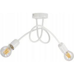Lampa kręcona żyrandol loft edison 2x E27 biała
