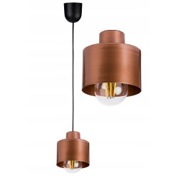 Lampa wisząca zwis żyrandol sufit loft kubek miedź