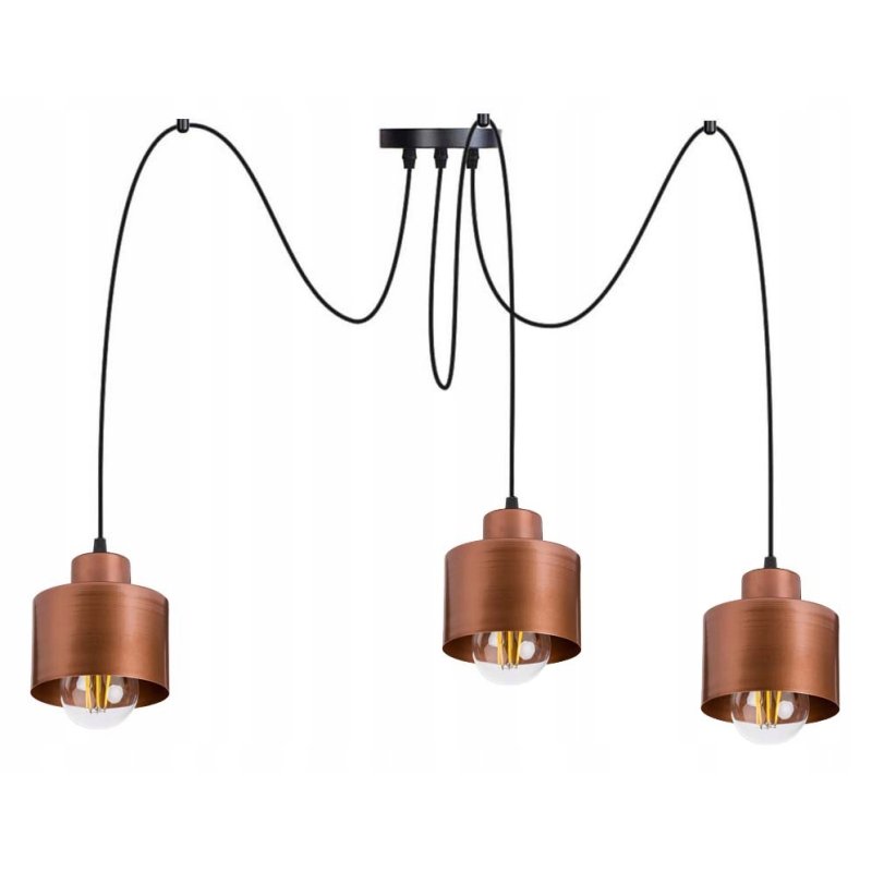 LAMPA sufitowa wisząca ZWIS Loft 3x E27 PAJĄK cu